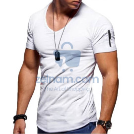 Polyester  Short V neck collar Shirt